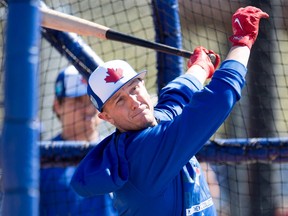 Toronto Blue Jays' Troy Tulowitzki takes batting practice at spring training in Dunedin on Feb. 19, 2018