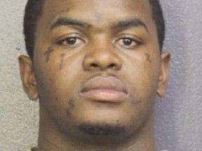 This photo provided by Broward Sheriff's Office shows Dedrick Devonshay Williams.  The Broward Sheriff's Office said in a news release sent Thursday, June 21, 2018, that Dedrick Devonshay Williams was arrested shortly before 7 p.m. Wednesday n the shooting death of rapper XXXTentacion. The 20-year-old rapper was ambushed by two suspects as he left an upscale motor sports dealership Monday afternoon. The rapper, whose stage name is pronounced "Ex Ex Ex ten-ta-see-YAWN," was shot while in his sports car. Williams is charged with first-degree murder without premeditation. He's being held without bond in the Broward County Jail.   (Broward Sheriff's Office via AP) ORG XMIT: NY110