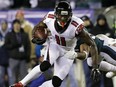 Atlanta Falcons wide receiver Julio Jones runs during an NFL divisional playoff football game against the Philadelphia Eagles, in Philadelphia on Jan. 13, 2018. (AP Photo/Matt Rourke)