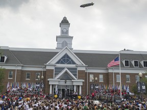 LeBron James speaks at the opening ceremony for the I Promise School in Akron, Ohio, Monday, July 30, 2018. (AP Photo/Phil Long)