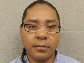 This undated photo provided by the Arizona Department of Corrections shows Andre Hinton. Hinton, who pleaded guilty to leaving his teenage girlfriend for dead on an American Indian reservation in Arizona, is scheduled to be sentenced Tuesday, July 10, 2018. (Arizona Department of Corrections via AP)