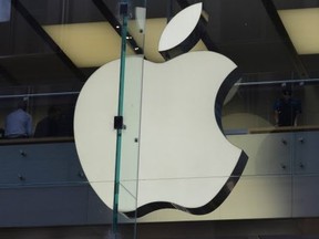 The Apple logo displayed at a store in the central business district of Sydney on April 6, 2017. (Peter Parks/Getty Images)