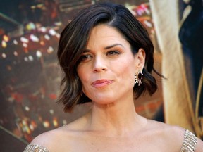 US actress Neve Campbell attends the premiere of "Skyscraper" on July 10, 2018 in New York City.
