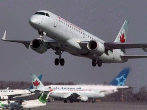 An Air Canada jet takes off from Halifax Stanfield International Airport in Enfield, N.S. on Thursday, March 8, 2012. (The Canadian Press/Andrew Vaughan)