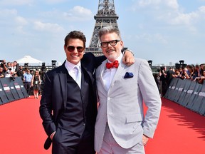 Tom Cruise and Director Christopher McQuarrie attend the Global Premiere of 'Mission: Impossible - Fallout' at Palais de Chaillot on July 12, 2018, in Paris. (Kristy Sparow/Getty Images for Paramount Pictures)