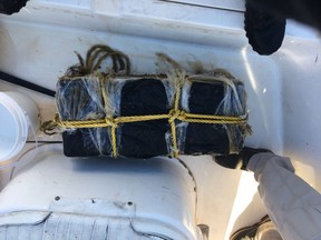 The U.S. Coast Guard, Customs and Border Protection and local agencies recovered around 35 kilograms of cocaine from the Gulf of Mexico, south of Pensacola, Fla., July 8, 2018.