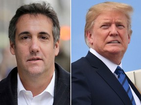 Michael Cohen, left, was a former lawyer for U.S. President Donald Trump. (AP and Getty Images file photos)