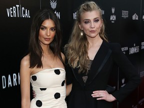 Emily Ratajkowski and Natalie Dormer attend the premiere of Vertical Entertainment's "In Darkness" at ArcLight Hollywood on May 23, 2018 in Hollywood, Calif.