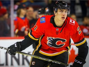 Calgary Flames Garnet Hathaway during NHL hockey at the Scotiabank Saddledome in Calgary on Friday, March 16, 2018. Al Charest/Postmedia