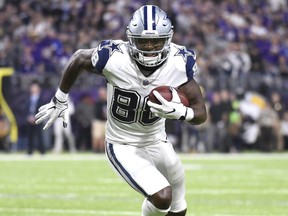 Dez Bryant of the Dallas Cowboys runs with the ball for a go-ahead touchdown after making a catch in the fourth quarter of the game against the Minnesota Vikings on December 1, 2016 at U.S. Bank Stadium in Minneapolis, Minnesota. (Hannah Foslien/Getty Images)