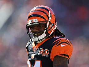 Adam Jones of the Cincinnati Bengals reacts to a play in the second half against the Cleveland Browns at FirstEnergy Stadium on October 1, 2017 in Cleveland, Ohio. (Jason Miller/Getty Images)