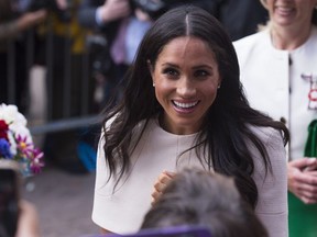 Meghan, The Duchess of Sussex, on a visit to Cheshire on her first official Royal engagement with Queen Elizabeth on June 14, 2018.