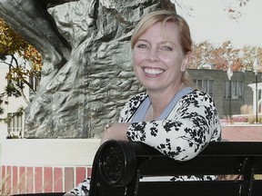 Stephanie Jass of Tecumseh, Mich., poses at Adrian College in Adrian, Mich. in Oct. 2012. (Mike Dickie/The Daily Telegram via AP)