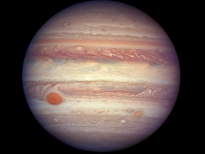 This April 3, 2017 image made available by NASA shows the planet Jupiter.