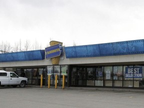 FILE - This May 2, 2018 file photo shows the exterior of a Blockbuster Video store in Anchorage, Alaska. Despite the gift of the jockstrap worn by actor Russell Crowe in the 2005 movie "Cinderella Man" from HBO's John Oliver to bring traffic into the store, Blockbuster Alaska General Manager Kevin Daymude said the last two Blockbuster Video locations in Alaska will rent their last video on Sunday, July 15, 2018, apparently leaving the last Blockbuster Video in Bend, Ore.
