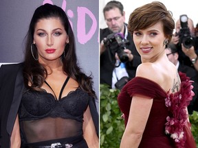 Trace Lysette, left, and Scarlett Johansson. (Getty Images file photos)