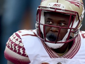 Marquez White of the Florida State Seminoles reacts after a Louisville Cardinals touchdown in the fourth quarter during the game at Papa John's Cardinal Stadium on September 17, 2016 in Louisville, Kentucky. (Bobby Ellis/Getty Images)