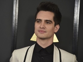 In this Feb. 12, 2017 file photo, Brendon Urie arrives at the 59th annual Grammy Awards at the Staples Center in Los Angeles.