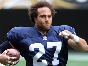 A file photo of Teague Sherman when he was with the Winnipeg Blue Bombers in 2014.