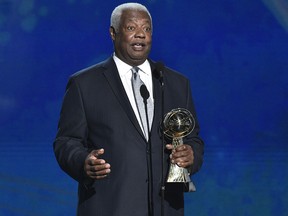 Oscar Robertson accepts the lifetime achievement award at the NBA Awards on Monday, June 25, 2018, at the Barker Hangar in Santa Monica, Calif. (Chris Pizzello/Invision/AP)