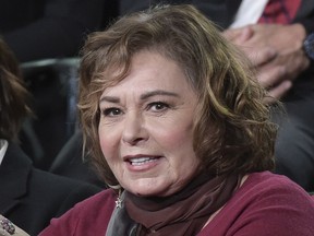 In this Monday, Jan. 8, 2018, file photo, Roseanne Barr participates in the "Roseanne" panel during the Disney/ABC Television Critics Association Winter Press Tour in Pasadena, Calif.
