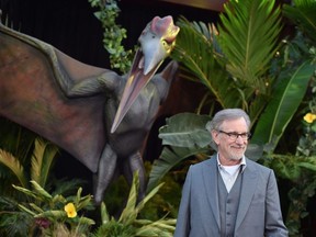 Executive producer Steven Spielberg attends the premiere of "Jurassic World: Fallen Kingdom" at The Walt Disney Concert Hall in Los Angeles on June 12, 2018.