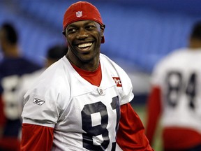 Terrell Owens laughs during Buffalo Bills walk through at Rogers Centre on December 2nd, 2009. (Dave Abel/Sun Media)