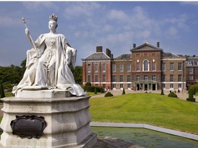 A statue of Queen Victoria greets guests at Kensington Palace, the monarch's birthplace and childhood home. Today, 13 members of the royal family live at the palace, which is open for tours.