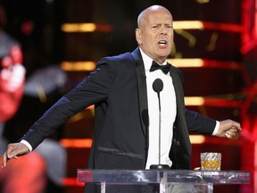 Bruce Willis speaks onstage during the Comedy Central Roast of Bruce Willis at Hollywood Palladium on July 14, 2018 in Los Angeles.