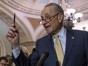 Senate Minority Leader Chuck Schumer, D-N.Y., talks during a news conference on Capitol Hill in Washington on June 19, 2018. (AP Photo/J. Scott Applewhite)