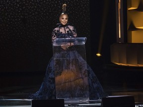 Honoree Janet Jackson speaks at the Black Girls Rock! Awards at New Jersey Performing Arts Center on Sunday, Aug. 26, 2018, in Newark, N.J.