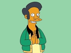 This image released by Fox shows the character Apu, an Indian shop owner featured on "The Simpsons," animated series. Fox says it trusts the creators of the series to handle the show's depiction of Apu, which has drawn fire as a racist stereotype. (Fox via AP)