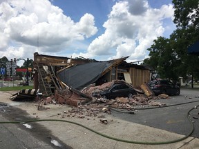 This photo provided by the Georgia Insurance and Safety Fire Commissioner’s Office shows a destroyed coffee shop after an explosion and fire in Homerville, Ga., Friday, Aug. 17, 2018. (Georgia Insurance and Safety Fire Commissioner’s Office via AP)