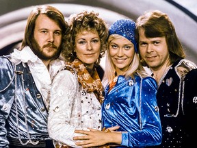 Picture taken in 1974 in Stockholm shows the Swedish pop group ABBA with its members (L-R) Benny Andersson, Anni-Frid Lyngstad, Agnetha Faltskog and Bjorn Ulvaeus. (Getty Images)