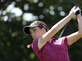 England's Georgia Hall in action during day four of the Women's British Open at Royal Lytham & St Annes Golf Club, in Lytham, England, Sunday Aug. 5, 2018.