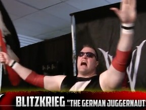 Kevin Bean as 'Blitzkrieg' during a World Wide Wrestling Alliance event. (WWWA/YouTube)