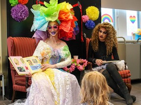 Ms. Nico, left, and Ms. Nikki's Drag Queen Story Time at the Woodstock Public Library was a hit on Saturday, June 9, 2018 . Lafayette, La., is planning a similar event. (Postmedia Network file photo)