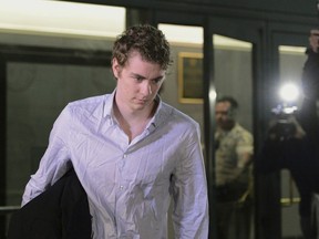 In this Sept. 2, 2016, file photo, Brock Turner leaves the Santa Clara County Main Jail in San Jose, Calif.