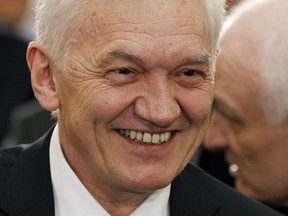 A picture taken on April 4, 2013, shows Gennady Timchenko, one of the founders of Gunvor, a top independent oil and energy commodity trading firm, attending a meeting of Russian Geographic Society's Supervisory Council in Saint Petersburg. (ALEXANDER NIKOLAYEV/AFP/Getty Images)