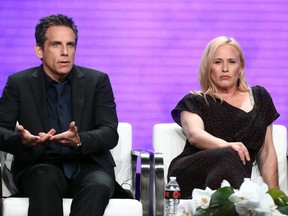 Executive producer/director Ben Stiller, left, and actor Patricia Arquette from "Escape at Dannemora" speak onstage at the Showtime Network portion of the Summer 2018 TCA Press Tour at The Beverly Hilton Hotel on August 6, 2018 in Beverly Hills, Calif.  (Frederick M. Brown/Getty Images)