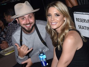 Paul Khoury and Ashley Greene attend a private event at Hyde Staples Center hosted by Sandals Resorts for the Ed Sheeran concert at Hyde Lounge at The Staples Center on August 10, 2017 in Los Angeles, Calif.  (Vivien Killilea/Getty Images for Sandals Resorts)