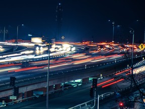 In this file photo, cars go back and forth in downtown Sacramento on busy Interstate 5. (Getty Images)