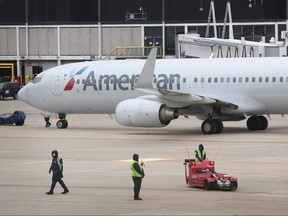 An American Airlines aircraft is being prepared for flight at O'Hare International Airport on May 11, 2018 in Chicago, Illinois. (Scott Olson/Getty Images)