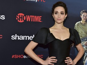 Emmy Rossum arrives at the Emmy For Your Consideration Event for Showtime's "Shameless" at Linwood Dunn Theater on May 24, 2018 in Los Angeles, Calif.  (Rodin Eckenroth/Getty Images)