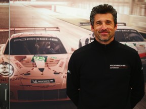 Actor, race driver and team owner Patrick Dempsey attends a Porsche media session during previews to the Le Mans 24 Hour race at the Circuit de la Sarthe on June 15, 2018 in Le Mans, France.  (Ker Robertson/Getty Images)