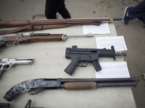 Guns, guns and more guns. (Getty Images)