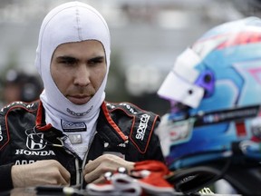 In this Aug. 18, 2018, file photo, Robert Wickens prepares to qualify for an IndyCar series auto race in Long Pond, Pa.