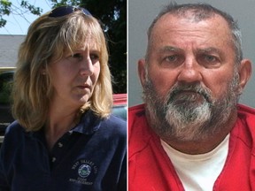 West Valley Code Enforcement Officer Jill Robinson (L)  and her accused killer Kevin Wayne Billings are seen in this combination shot.  (Laura Seitz/The Deseret News via AP, File/Laura Seitz/Salt Lake County Sheriffs Office, via AP)