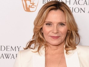 Kim Cattrall poses in the Winner's room at the Virgin TV BAFTA Television Awards at The Royal Festival Hall on May 14, 2017 in London. (Jeff Spicer/Getty Images)