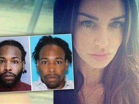 Jonathan Wesley Harris, inset, was arrested Aug. 29, 2018, in the strangulation slaying of model Christina Carlin-Kraft in one of Philadelphia's affluent Main Line suburbs. (Montgomery County District Attorney's Office and Instagram photos)